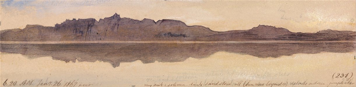 Edward Lear - Dawn on the Nile - Google Art Project. Free illustration for personal and commercial use.