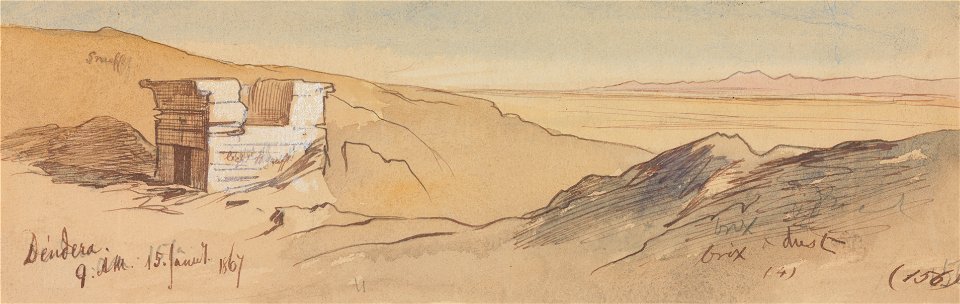 Edward Lear - Dendera, 9-00 am, 15 January 1867 (156) - Google Art Project