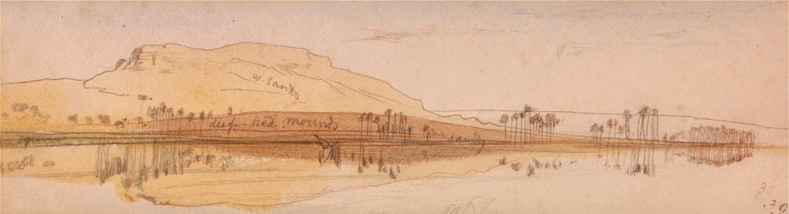Edward Lear - View on the Nile - Google Art Project. Free illustration for personal and commercial use.
