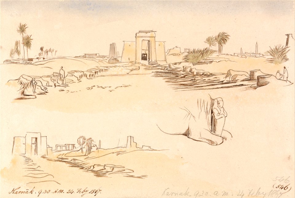 Edward Lear - Karnak, 9-30 am, 24 February 1867 (546) - Google Art Project