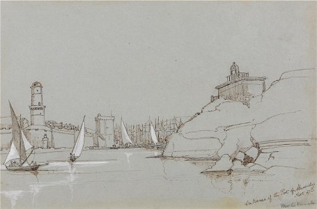 Edward Lear - Entrance to the Port of Marseilles - Google Art Project