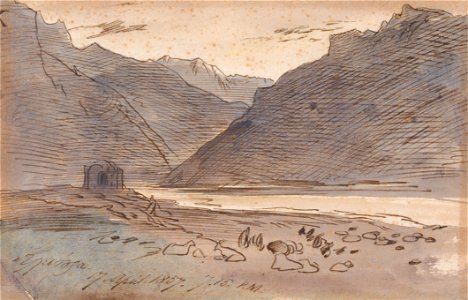 Edward Lear - Vjose, 7-15 p.m. 17 April 1857 - Google Art Project