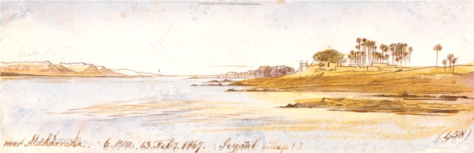 Edward Lear - Near Maharraka, 6-00 p.m., February 13, 1867 (458) - Google Art Project