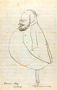 Edward Lear self-caricature. Free illustration for personal and commercial use.