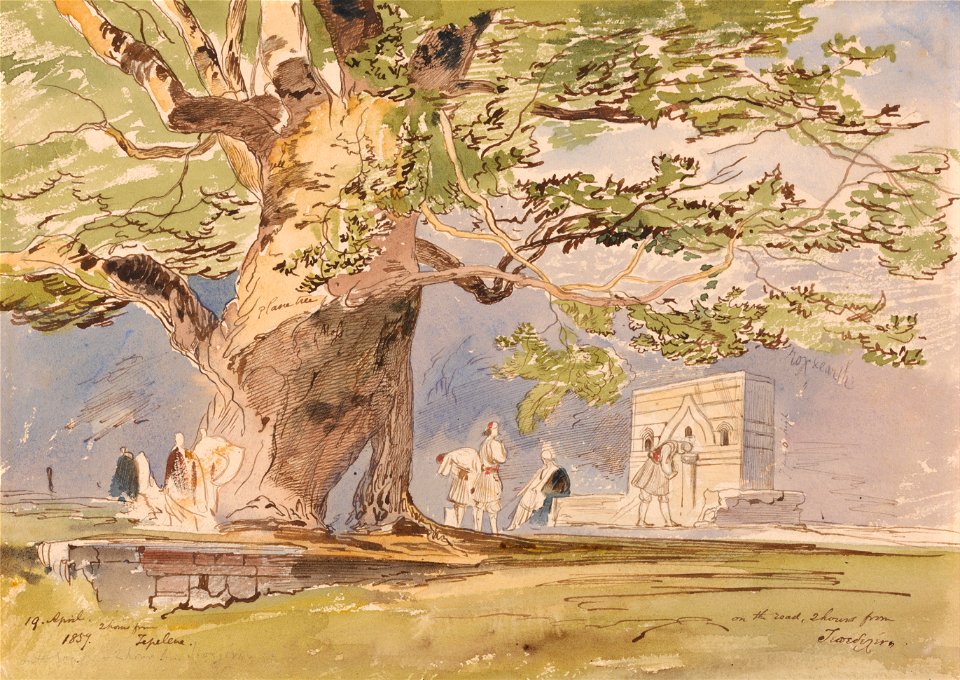 Edward Lear - On the Road, Two Hours from Tepelene, 19 April 1857 - Google Art Project