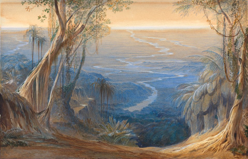 Edward Lear - Plains of Bengal, from above Siligoree - Google Art Project