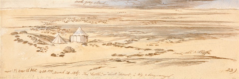 Edward Lear - Near Beer El Abt, 4-30 pm, 28 March 1867 (23) - Google Art Project