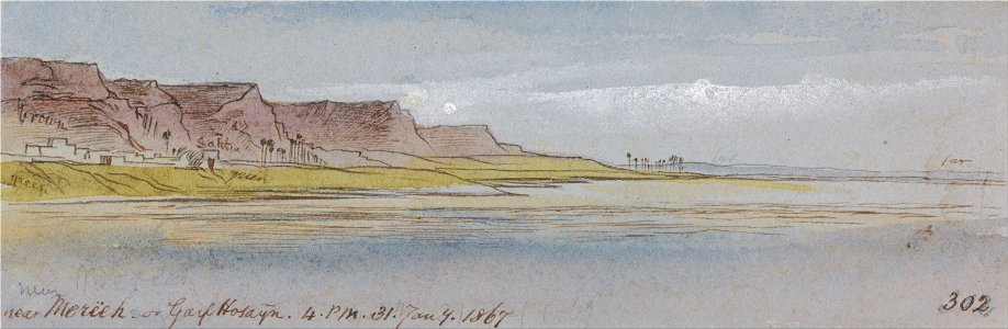 Edward Lear - Near Mereeh or Garf Hossayn, 4-00 pm, 31 January 1867 (302) - Google Art Project
