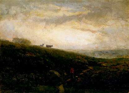 Edward Mitchell Bannister - Untitled (cows descending hillside) - 1983.95.93 - Smithsonian American Art Museum