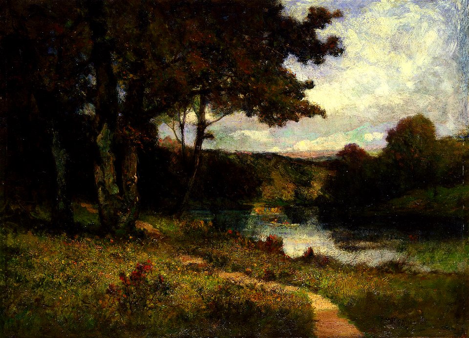 Edward Mitchell Bannister - Untitled (landscape, trees near river) - 1983.95.150 - Smithsonian American Art Museum