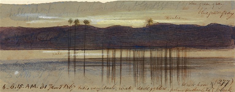 Edward Lear - Philae, 6-00-6-15 am, 31 January 1867 (277) - Google Art Project. Free illustration for personal and commercial use.