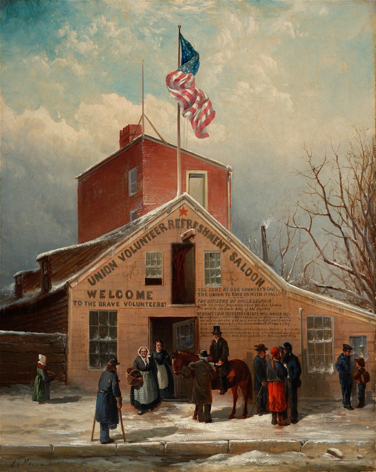 Edward Moran - Union Volunteer Refreshment Saloon - 2018.229 - Fogg Museum