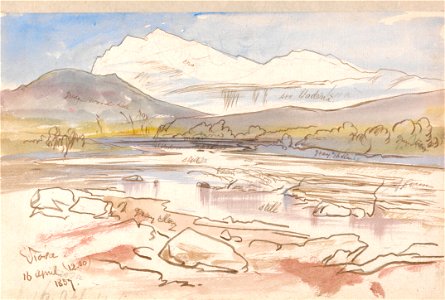 Edward Lear - Vjose, 12-30 p.m., 16 April 1857 - Google Art Project