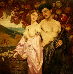Edward Okuń - Autoportret z Sycylijką,Granaty