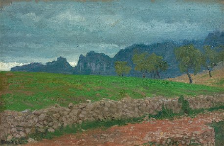 Edward Okuń - Pejzaż z okolic Rocca di Mezzo (1913)