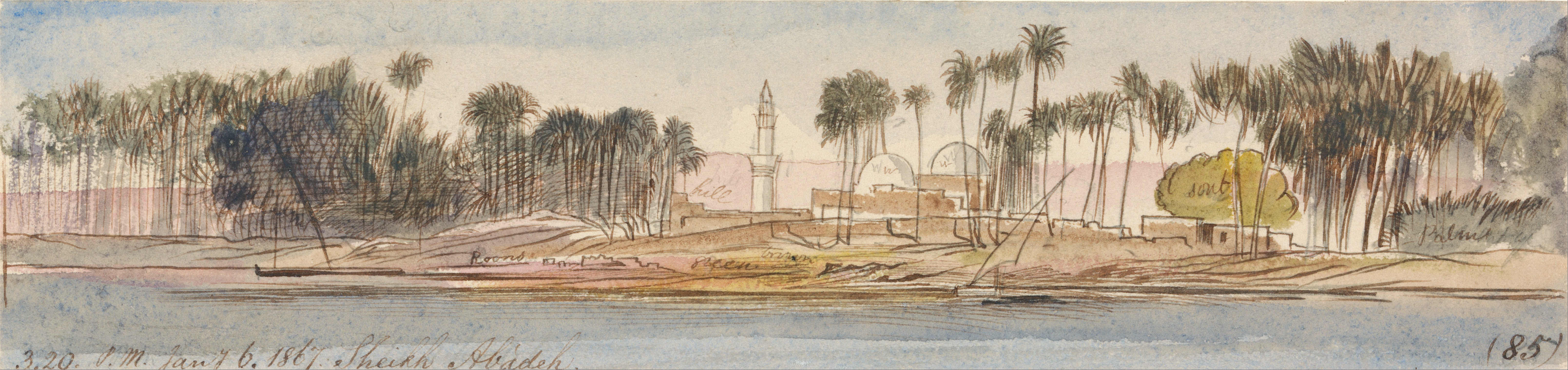 Edward Lear - Sheikh Abadeh, 3-20 pm, 6 January 1867 (85) - Google Art Project