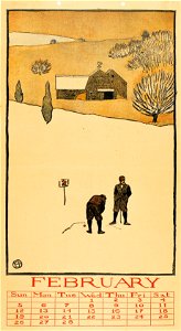 Edward Penfield - Golf Calendar. February - Google Art Project