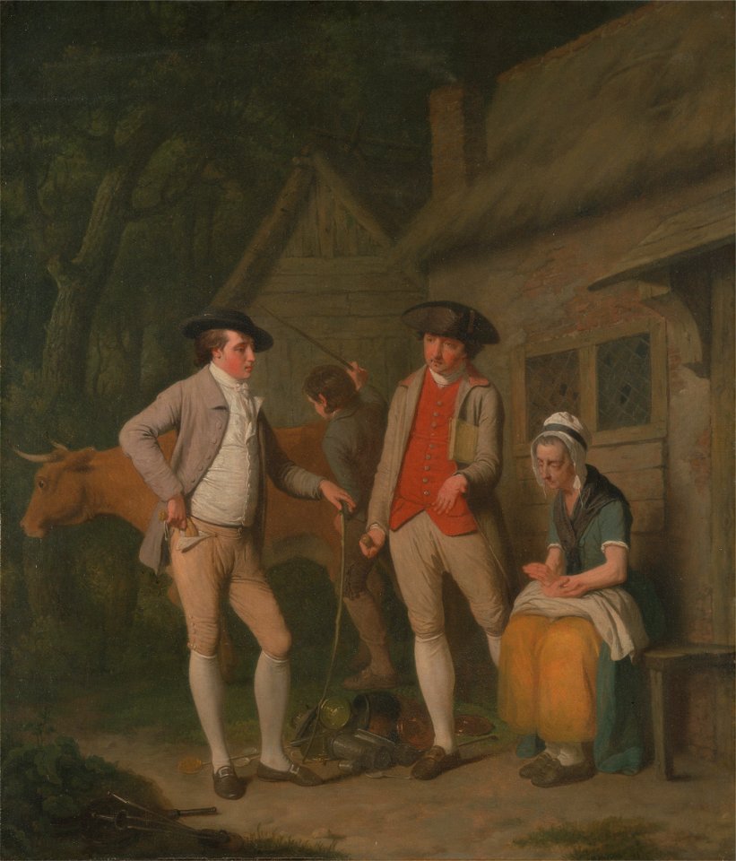 Edward Penny - Widow Costard's cow and goods, distrained for taxes, are redeemed by the generosity of Johnny Pearma... - Google Art Project