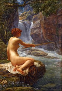 Edward Poynter - Une Nymphe du ruisseau. Free illustration for personal and commercial use.