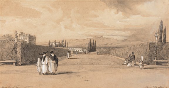 Edward Lear - The Gardens of the Villa Albani - Google Art Project