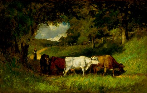 Edward Mitchell Bannister - Driving Home the Cows - 1983.95.58 - Smithsonian American Art Museum