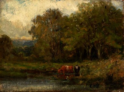 Edward Mitchell Bannister - Landscape - 1983.95.63 - Smithsonian American Art Museum. Free illustration for personal and commercial use.