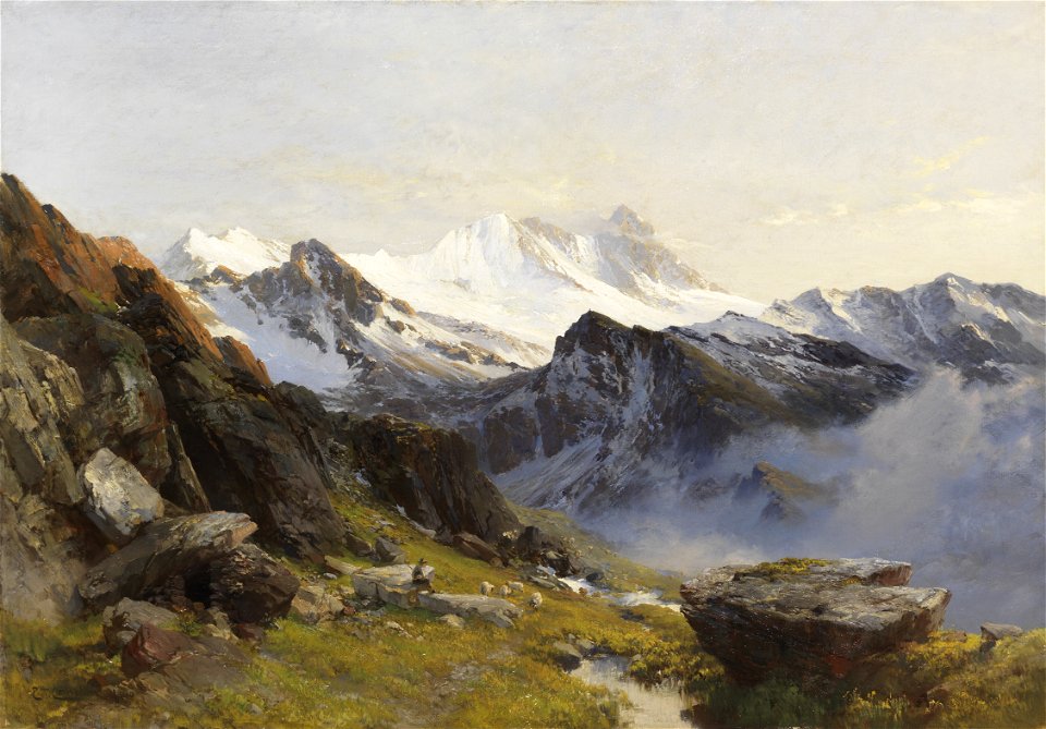 Edward Theodore Compton Großglockner von der Prager Hütte aus
