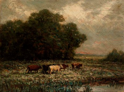 Edward Mitchell Bannister - Untitled (landscape with cattle grazing) - 1983.95.77 - Smithsonian American Art Museum