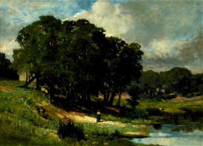Edward Mitchell Bannister - Woman Standing near a Pond - 21-2007 - Saint Louis Art Museum