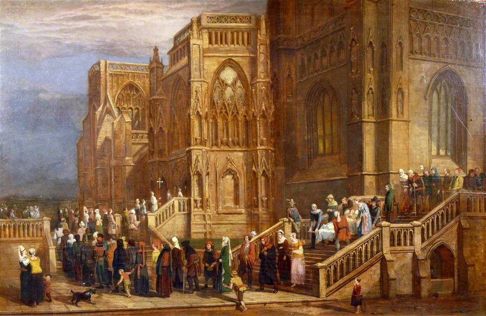 Edward Villiers Rippingille (c 1827) - A Procession of Pilgrims outside St Mary Redcliffe - Bristol Museum