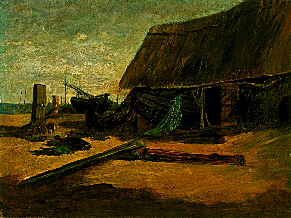 Edward Mitchell Bannister - Fishing Shacks - 1983.95.111 - Smithsonian American Art Museum