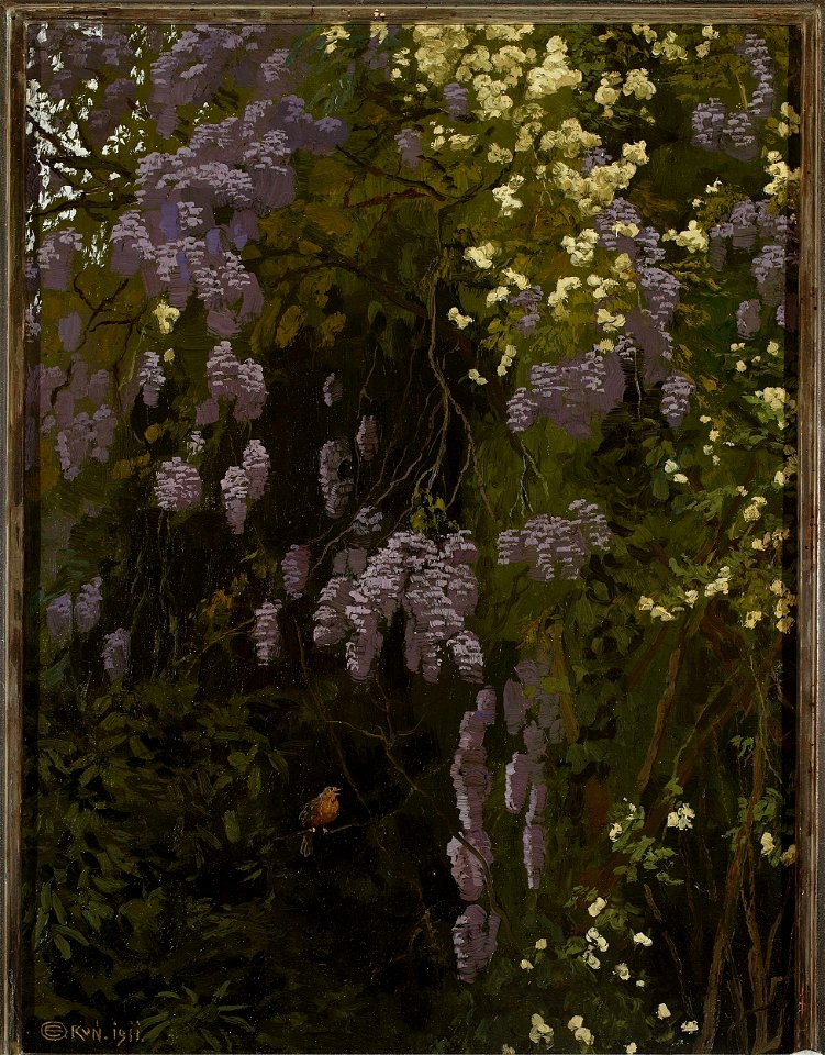 Edward Okuń - Wisterias in bloom - MP 940 - National Museum in Warsaw