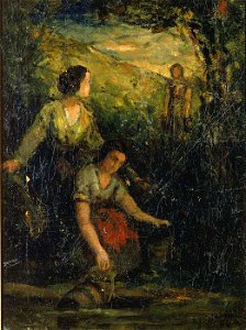 Edward Mitchell Bannister - The Drinking Pool (three women at water) - 1983.95.100 - Smithsonian American Art Museum