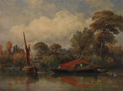 Edward William Cooke - Opposite my House at Barnes - Google Art Project. Free illustration for personal and commercial use.