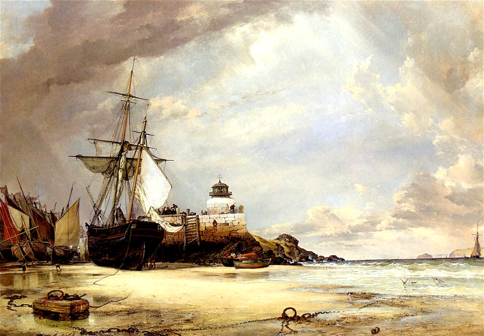 Edward William Cooke The pier and bay of st. ives, cornwall