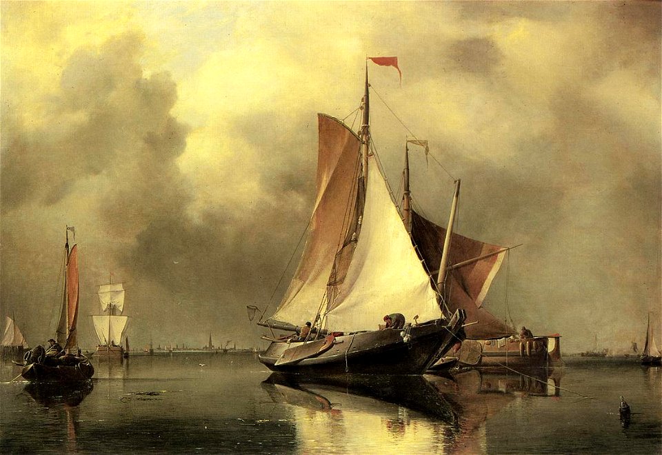 Edward William CookeA Calm Day on the Scheldt