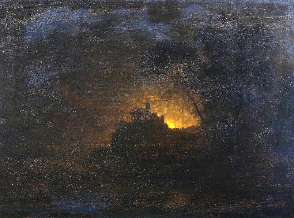 Edward Williams (1782-1855) - Landscape with Figures by Moonlight - N00123 - National Gallery