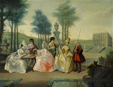Edward Smith (active 1740-1773) - An Angling Party (The Willyams Family at Carnanton^) - 207811 - National Trust