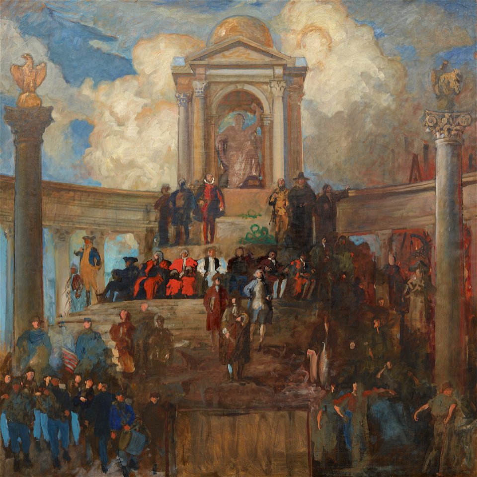 Edwin Austin Abbey - Study for The Apotheosis of Pennsylvania, House of Representatives Chamber, Pennsylvania State Capitol, Harrisburg - 1937.1685 - Yale University Art Gallery