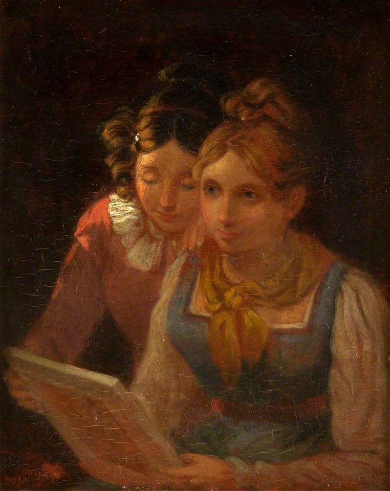 Edward Villiers Rippingille (c 1820) - Two Girls Looking at a Picture - Bristol Museum