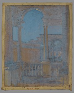 Edwin Austin Abbey - View of Italian Loggia–study - 1937.2655 - Yale University Art Gallery