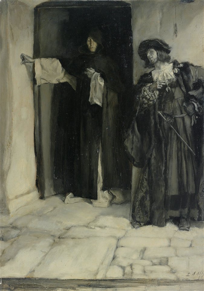 Edwin Austin Abbey - The Duke and Friar Thomas, from Measure for Measure, Act I, Scene iii - 1937.1102 - Yale University Art Gallery