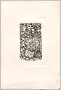 Edwin Davis French (American, 1851-1905) - Bookplate for the Grolier Club - 1922.226 - Cleveland Museum of Art