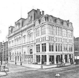 Edwin Booth's Theatre, 23rd St., between 5th and 6th Ave, from Robert N. Dennis collection of stereoscopic views - cropped. Free illustration for personal and commercial use.