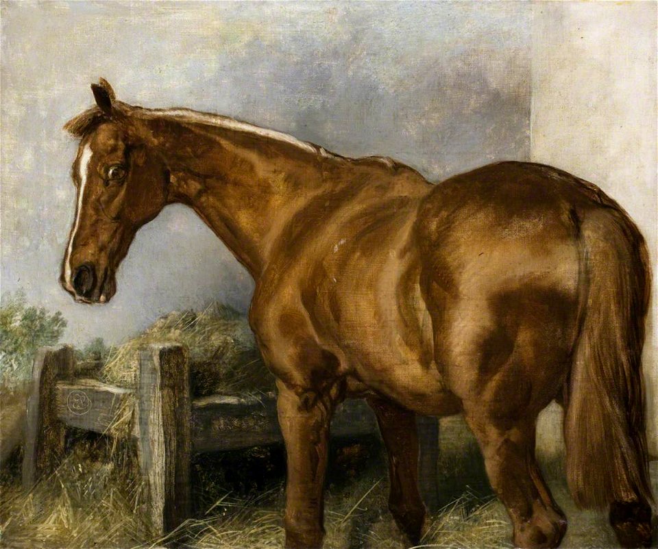 Edwin Henry Landseer (1802-1873) (attributed to) - 'Brilliant', A Horse at Manger - 1219966 - National Trust