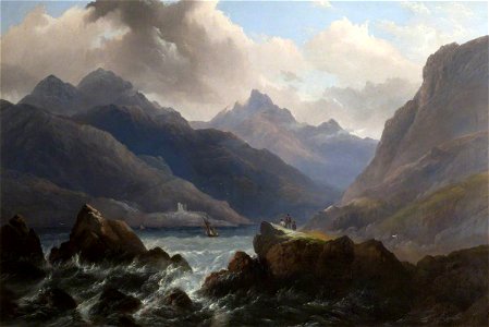 Edward Train (1801-1866) - Mountainous Lake Scene - 1230413 - National Trust
