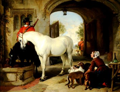 Edwin Henry Landseer (1802-1873) - Horses Taken in to Bait - 622741 - National Trust
