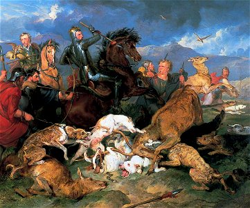 Edwin Henry Landseer (1802-1873) - The Hunting of Chevy Chase - 1952P2 - Birmingham Museums Trust. Free illustration for personal and commercial use.