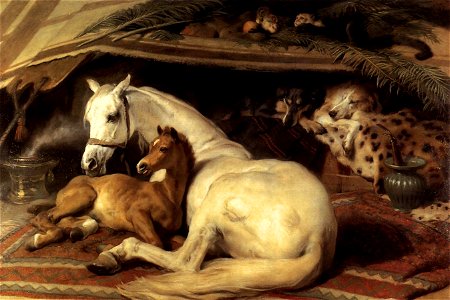 Edwin Landseer - The Arab Tent - WGA12440. Free illustration for personal and commercial use.