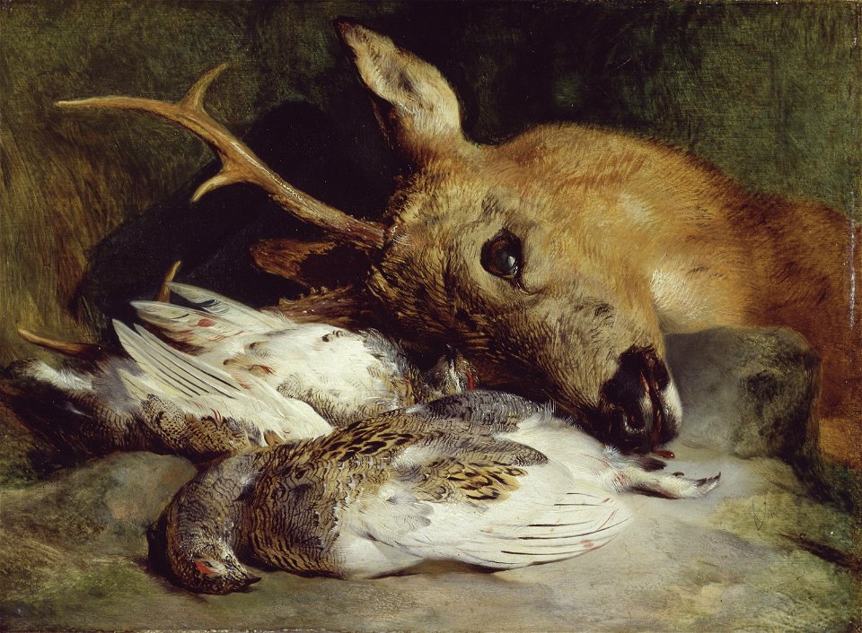 Edwin Henry Landseer - Head of a Roebuck and Two Ptarmigan - 1988.42 - Art Institute of Chicago
